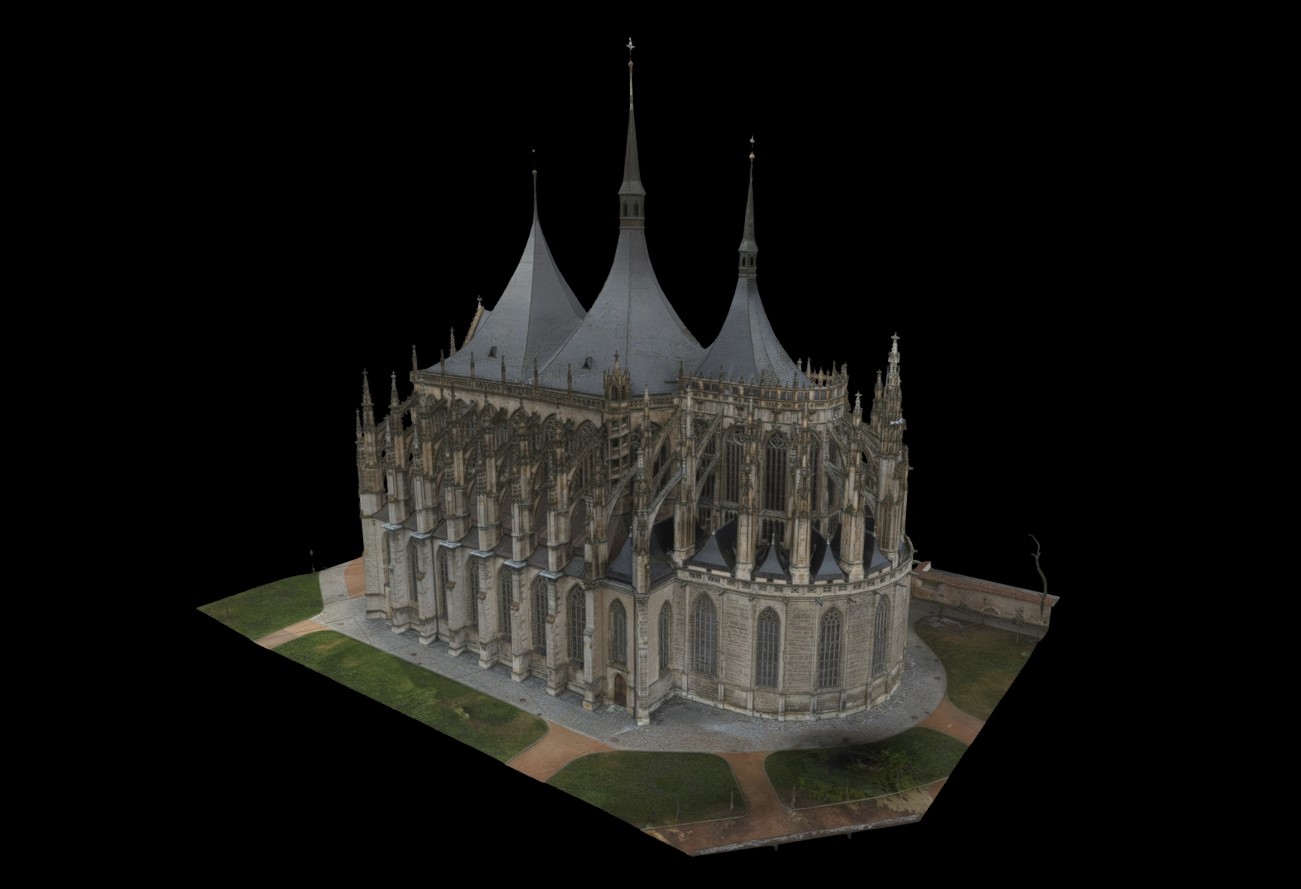 Kutná Hora – chrám sv. Barbory, 3D model v RealityScan